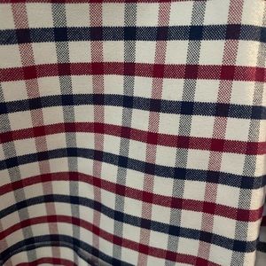 Mens blue and white windowpane plaid shirt. Size Large